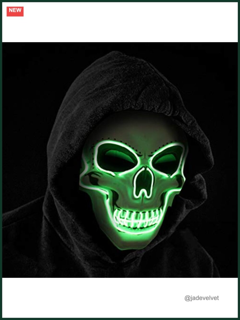 LED Light Up Scary Skull Mask Adjustable Costume Party Accessory